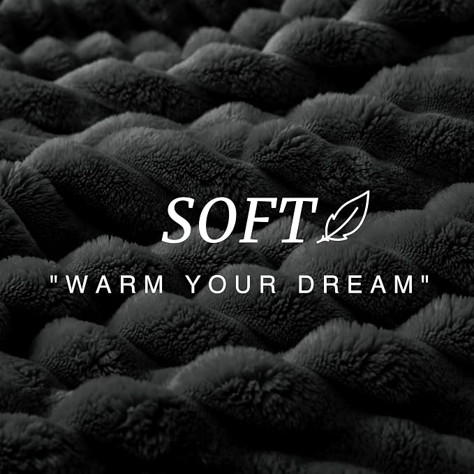 EXQ Home Gentle Soft Fleece Black Blanket Full Size– Cozy Lightweight Blanket for Couch Bed – All-Season Warm Fuzzy Flannel Blanket for Women Mom Her – Gifts for Birthday(84"x90",Black)