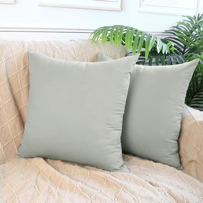 4-Pack 100% Cotton Comfortable Solid Decorative Throw Pillow Case,Thmyo Square Cushion Cover Pillowcase Sublimation Blank Pillow Covers DIY Throw Pillowcase for Sofa Bedroom(24x24 inch/ 60x60cm,Grey)
