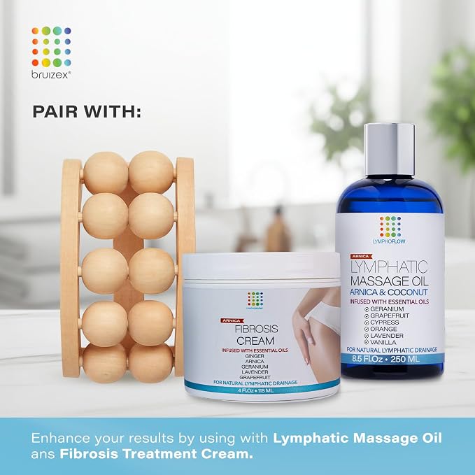 Bruizex Wood Therapy Massager | Wooden Lymphatic Drainage Roller | Maderoterapia Body Sculpting Tool for Cellulite & Post-Lipo Recovery | BBL, Tummy Tuck, 360 Lipo | Waist, Thighs, Back & Arms