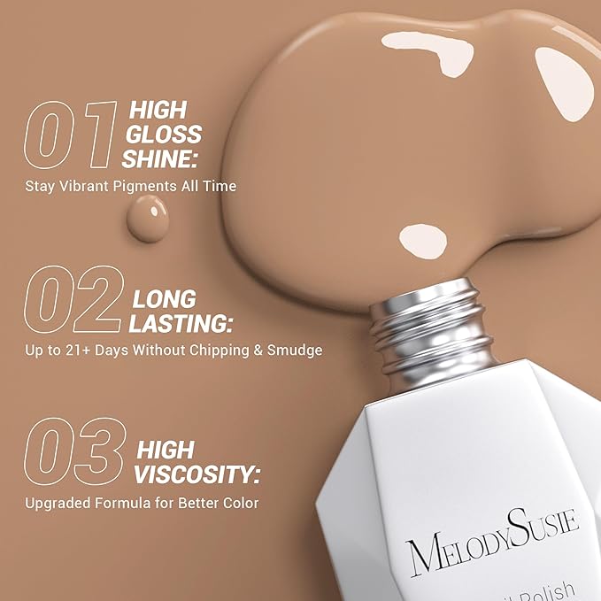MelodySusie Thick Brown Gel Nail Polish,0.5 Fl Oz Beige Nails Soak Off UV LED Neutral Nude Gel Polish Gift for Women Nail Art Manicure Salon DIY Nail Design Decoration at Home-377