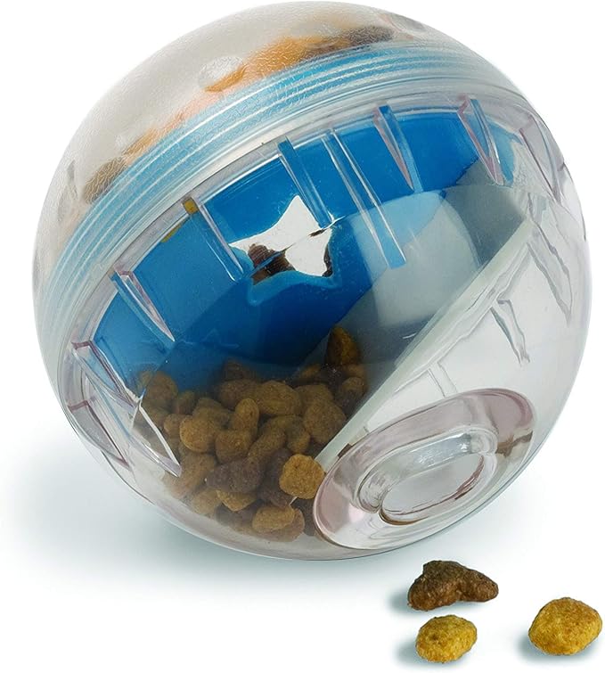 Pet Zone IQ Treat Ball, Interactive Dog Dispenser Toy, 4 Inch Slow Feeder | Mental stimulation for pups, fill with snacks to extend eating time and keep them busy, engaged and entertained at home daily