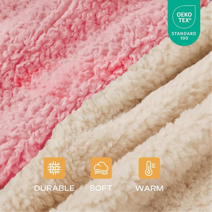 Luciphia Ultra Soft Sherpa Fleece Dog Puppy Cat Blanket for Small Pets | Calming Plush Throw for Crate, Couch, Car, Bed. Machine Washable. Puppy Essential, Cat Stuff,Pink,41"x31"