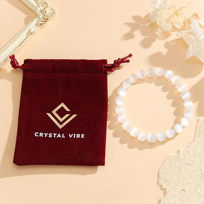 Crystal Vibe 8mm Beaded Bracelets For Women Men - Healing Crystal Bracelet - Adjustable Size