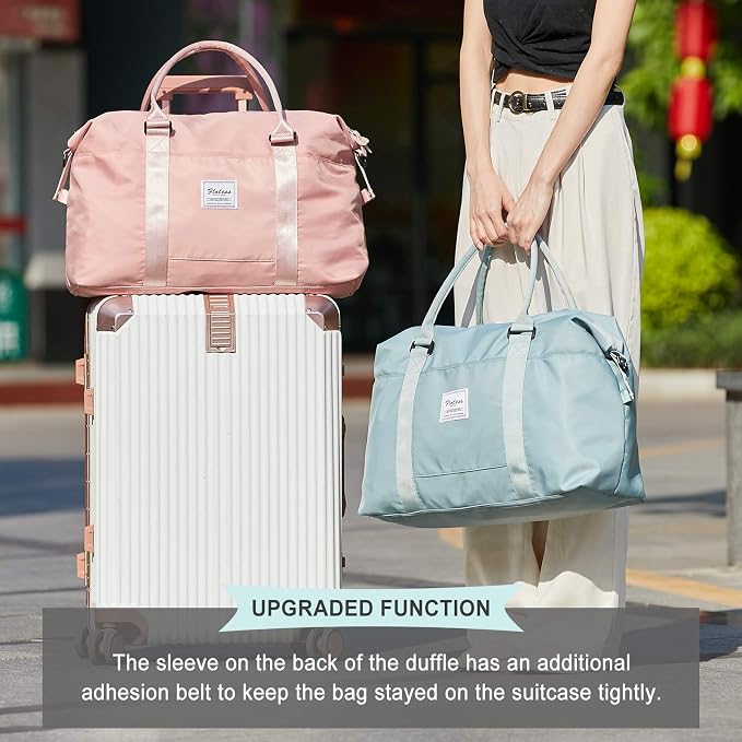 Travel Duffel Bag, Carry On Overnight Weekender Bags for Women | Travel Bag with Wet Pocket & Trolley Sleeve, For Spirit Airlines 18x14x8 Personal Item Bag