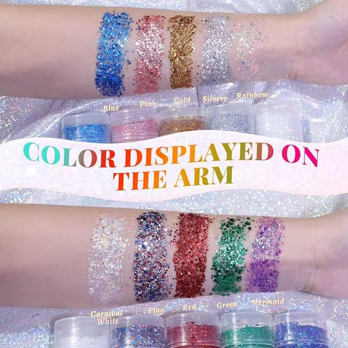 Flag Face and Body Glitter Stick for Sparkling Makeup, Hair Glitter Accessories for Women, Highlighting Stick for Fairy Dust Makeup, Cheerful Face Glitter for Festive Parties and Carnivals