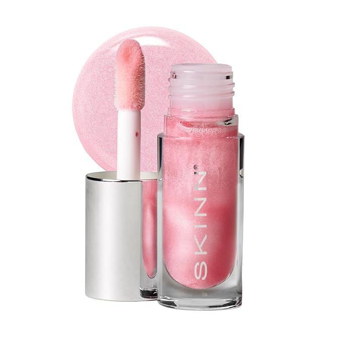 SKINN Luminous Blush Lip Oil - Support Collagen Production, Smooth Lines & Soothe Dry Cracked Lips - Hydrating Clear Lip Oils - Improve Skin's Elasticity, Texture & Glow - Vitamin C & Manuka Honey