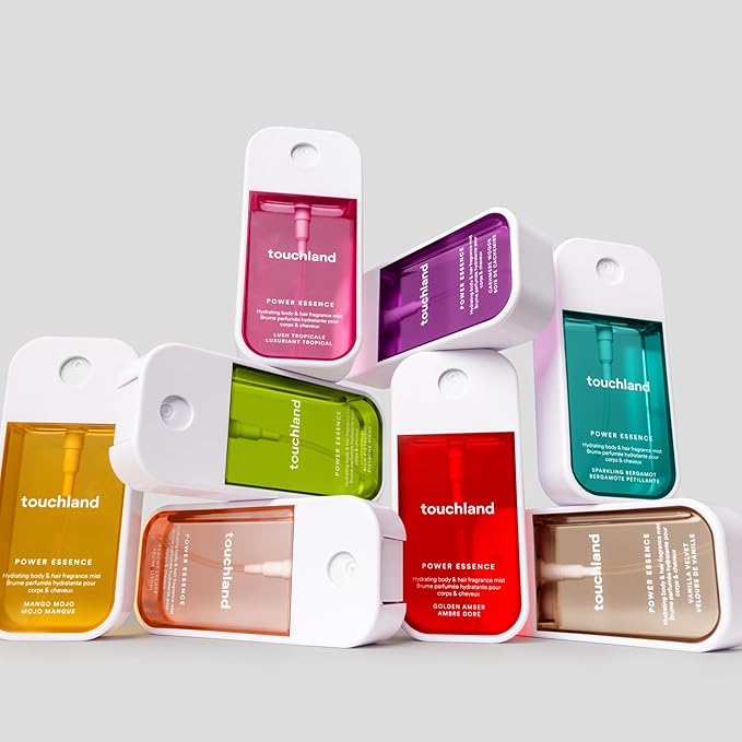 Touchland Power Essence Hydrating Body & Hair Fragrance, Peachy Lychee, 2 FL. OZ. Travel Size Body Mist