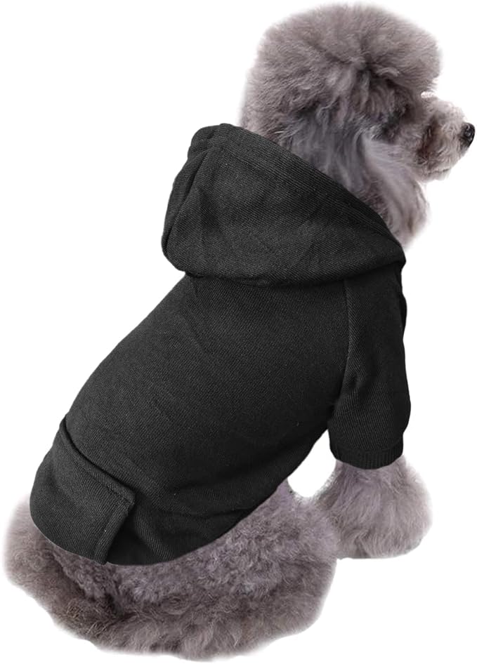Soft Dog Hoodies for Small Dogs, Warm Fleece Puppy Clothes with Pocket | Jecikelon cold weather coat, cute puppy costume, breathable sweatshirt for dogs girl & boy, machine washable, easy on & off