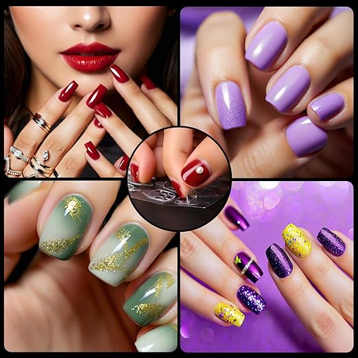 10 Sheets Nail Adhesive Tabs, 300 Pcs Clear Nail Stickers for Press Ons, 15 Sizes Long-Lasting Double-Sided Jelly Sticky Tabs for Nails, Waterproof Nail Adhesive Tabs