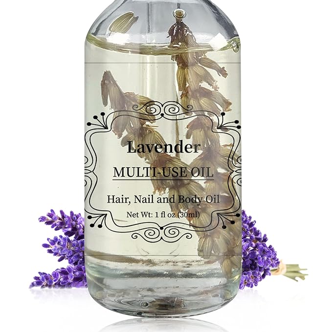 NP NATURES PHILOSOPHY Lavender Multi-Use Oil for Face, Body and Hair - Organic Plant Fragrant Essential Oil for Dry Skin, Scalp and Nails - 1 Fl Oz