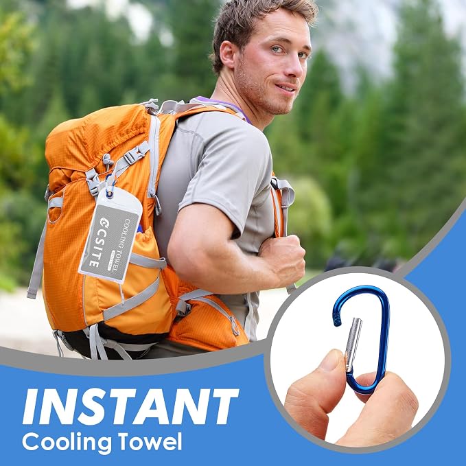 CSITE 6 Pack Cooling Towels (47"x12") for Neck and Face, Ice Towel for Hot Weather, Soft Breathable Chilly Gym Towels, Microfiber Towel for Work Out, Yoga, Running, Camping & More Activities