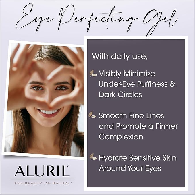 Eye Perfecting Gel – Hydrating & Nourishing Targets Dark Circles, Depuff & Revitalize Under Eye Area, Enhanced with Vitamin E to Refresh Skin Tone & Texture, Suitable for All Skin Types 1 fl oz