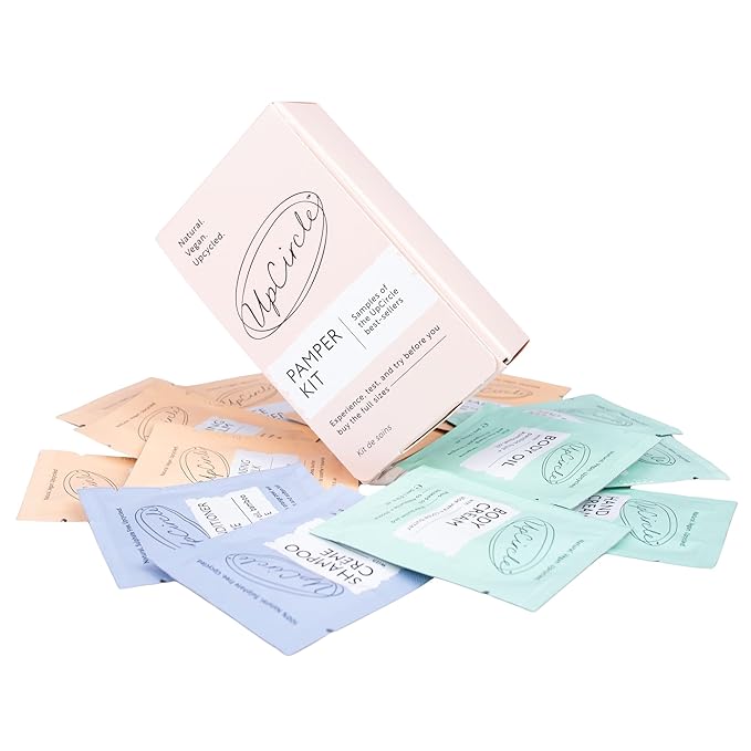 UpCircle The Pamper Kit - 18 Pieces - Sample Tester Pack Of Full Skincare + Body Range - Perfect Gift Idea, Pamper Night, For Holiday or Wedding Favour - Natural, Vegan, Cruelty-Free