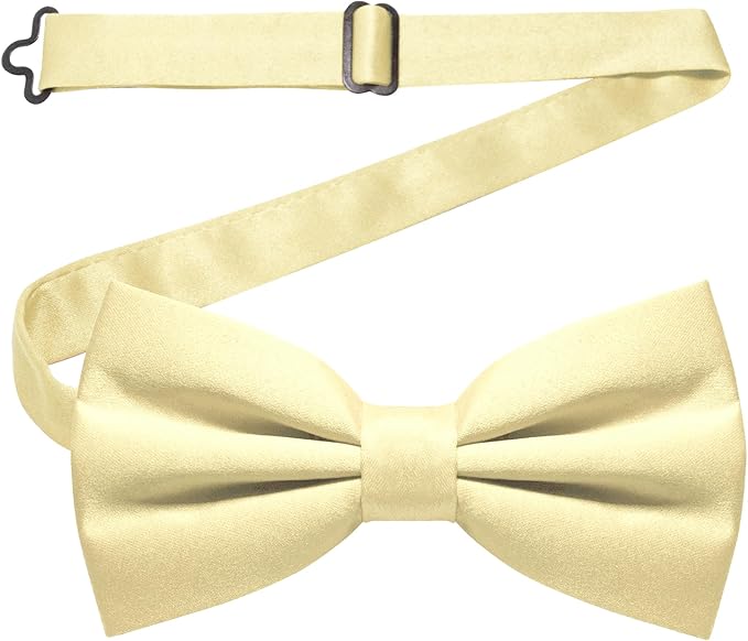 JEMYGINS Solid Color Pre-tied Bow Tie Adjustable Bowtie for Men