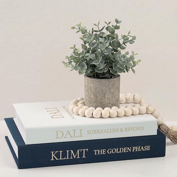 Set of 2 Premium Linen Decorative Books with Hidden Storage - Stackable Faux Book Box for Coffee Table Styling & Organization, Real Fabric Cover Fake Books as Display Riser for Shelf & Entryway