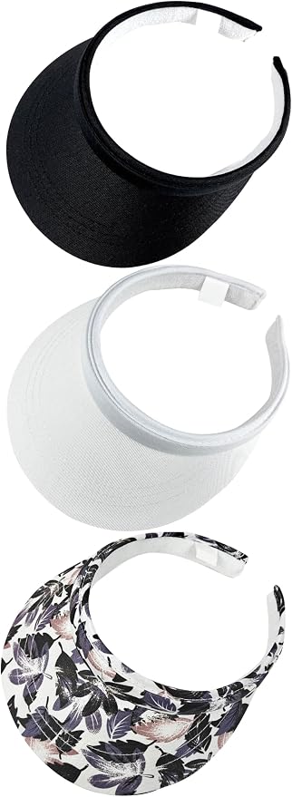 3 Pack Sports Sun Visor Hat Women Men Adjustable Clip On Visors Outdoor Golf Beach Cap