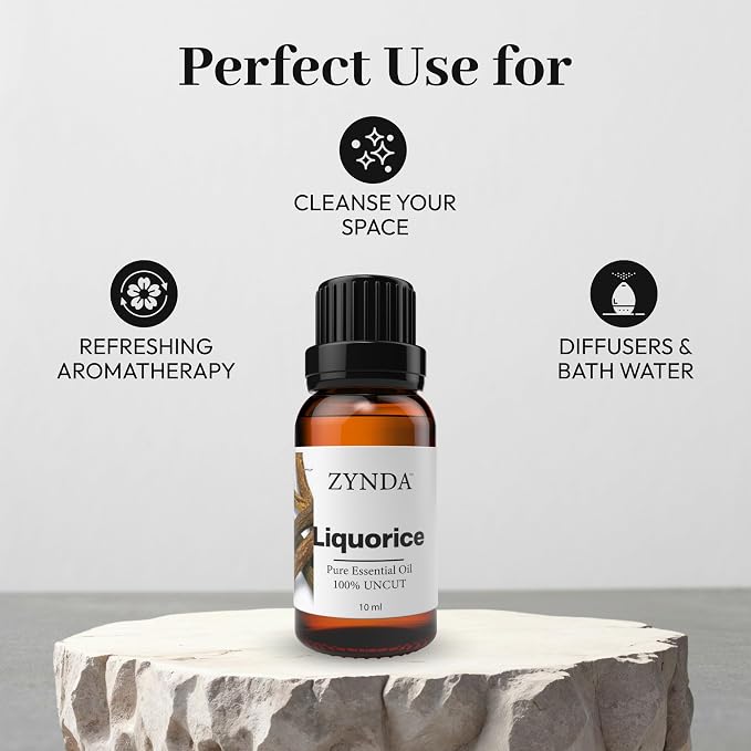 Licorice Oil 100% Pure & Natural Licorice Root Extract | Cold Pressed Essential Oil for Radiant Glow | Premium Lab Tested Liquorice Root Oil for Skin & Hair Relaxation & Aromatherapy – 10ml