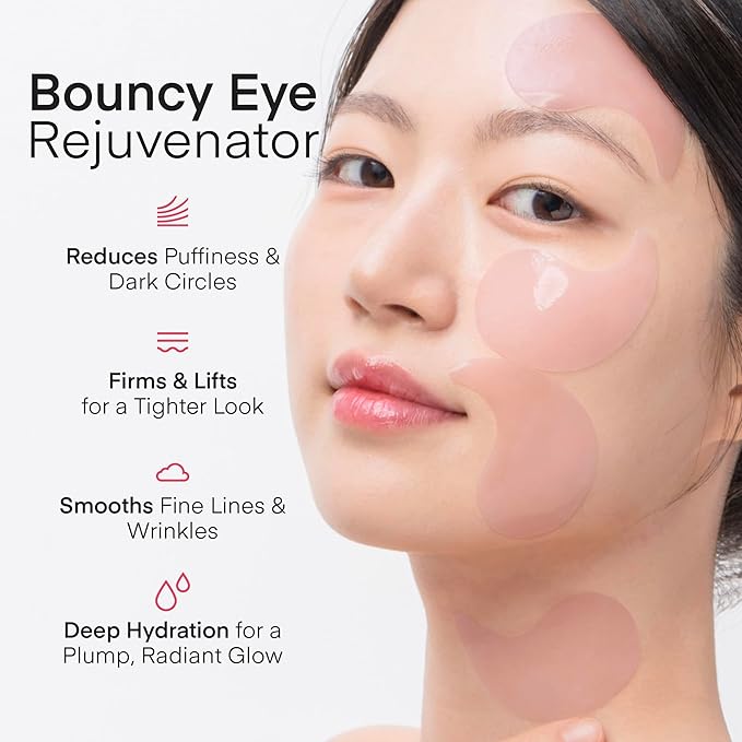 TEREZ & HONOR Peptide Collagen Under Eye Patches - 60 Korean Firming, Glowing & Hydrating Hydrogel Mask for Puffy Eyes, Dark Circles, Wrinkles, Fine Lines, Undereye Bags - Anti-Aging Eye Gel Pads