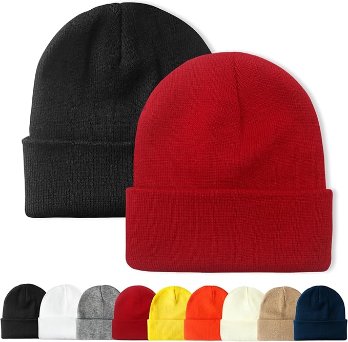 PFFY Unisex Beanie Hats for Men Women Knit Winter Beanies