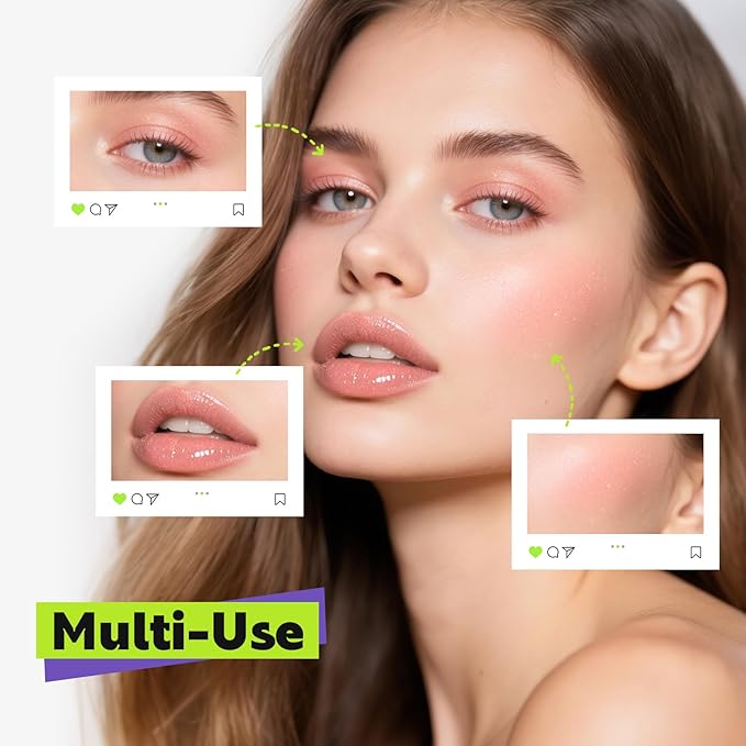 GLAM CODE Liquid Blush for Cheeks Duo - Hydrating Cream Blush for Daily - Blendable & Buildable Cheek Tint for Sensitive Skin - Lightweight, Skincare Infused Dewy Cheek Finish for All Skin Types - #04