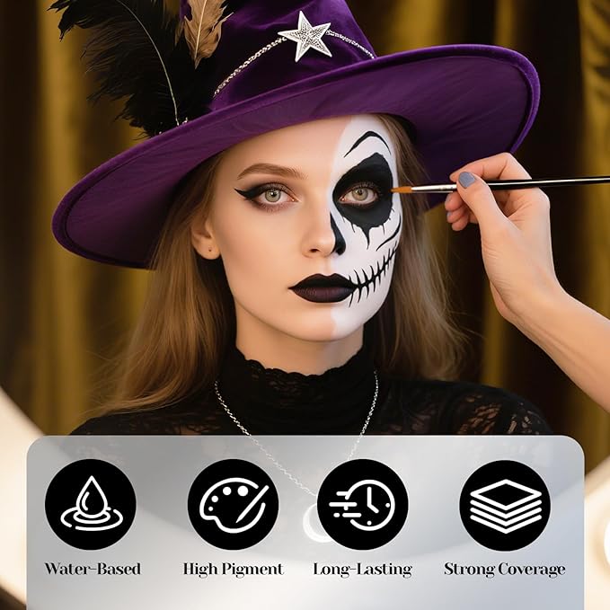 Light Purple Face Paint 70ml Large Tube, Water-Based Washable Body Paint for Halloween SFX Cosplay Makeup, Non-Toxic High-Pigment Face Body Paint for Adults Cosplay , Theater, Costume Events