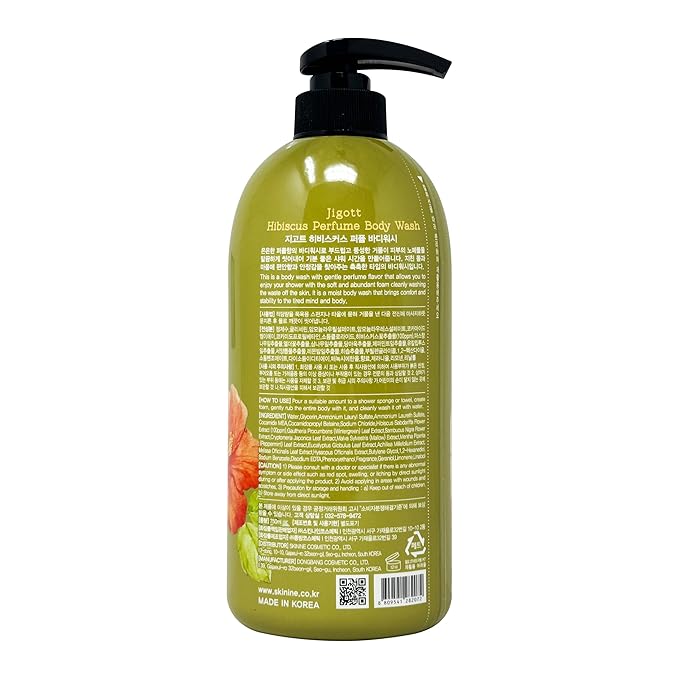 Jigott - Hibiscus Perfume Body Wash 25.3 FL OZ/ 750ml, K-beauty Daily Body Cleanser