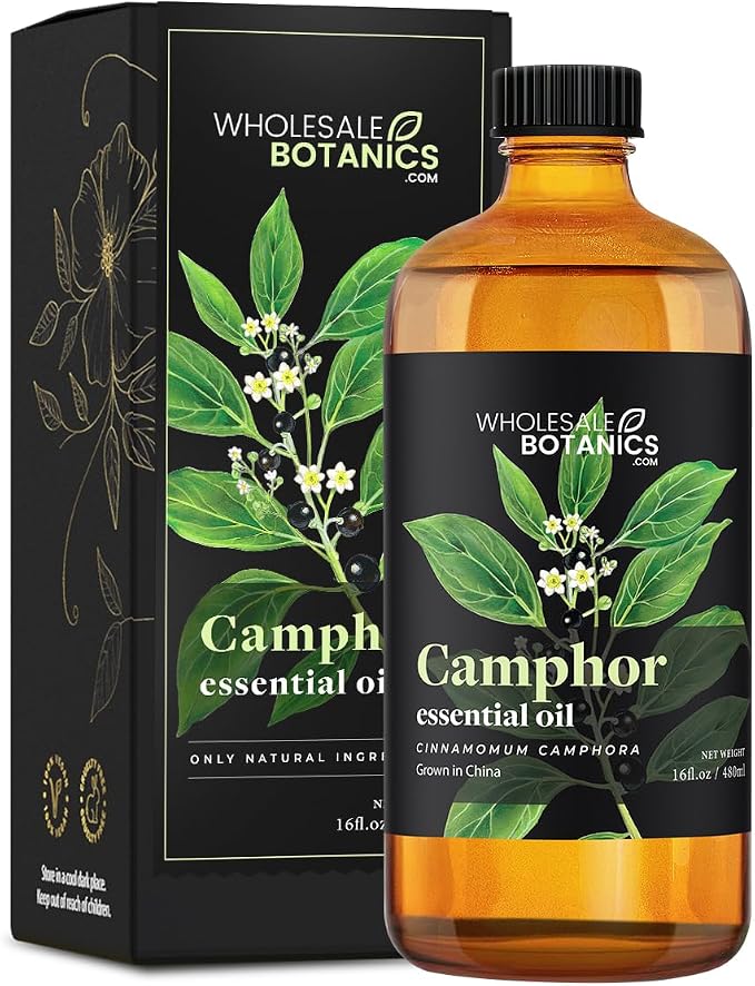 Camphor Essential Oil by Wholesale Botanics | Premium Grade 100% Pure Essential Oil | for Aromatherapy, Soaps, Lotions, & Candles | Vegan & Cruelty Free (16 Fl. Oz.)
