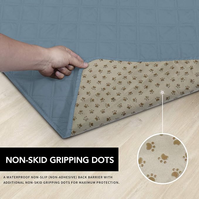 Easy-Going Waterproof Dog Bed Cover, Non-Slip Pet Blanket, 52x82in | Light Blue, Leakproof Couch Cover, Machine Washable Furniture Mattress Protector, Soft Sofa Mat For Dogs, Pet Friendly
