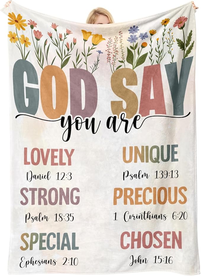 COMFAR Christian Gifts for Women Faith, Inspirational/Religious/Spiritual Gifts for Adults, Soft Throw Blankets for Women/Men, Personalized Blankets for Adults 40"x 50"