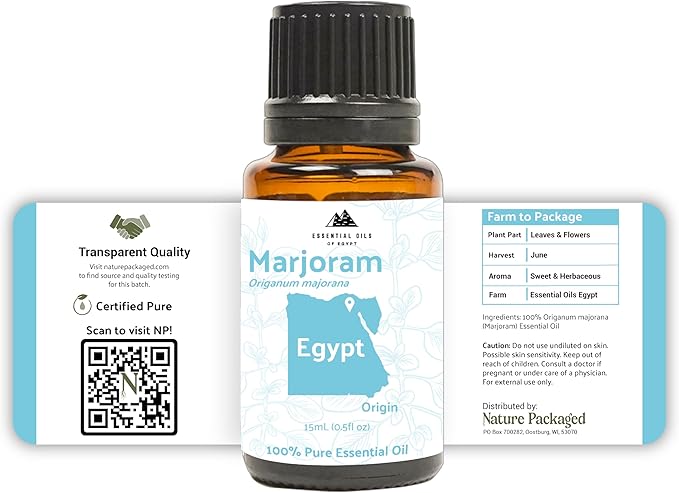 Marjoram Essential Oil - Aceite de Mejorana Direct from Egypt for Massage & Aromatherapy | Premium Therapeutic Grade (22lbs)