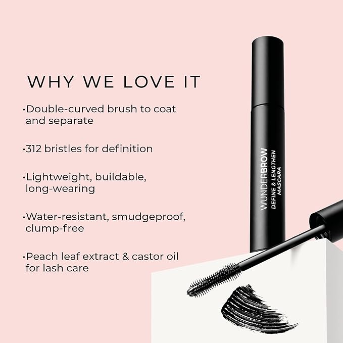 Wunderbrow Define & Lengthen Mascara, Long-lasting, Water-resistant and Smudgeproof, Vegan and Cruelty free