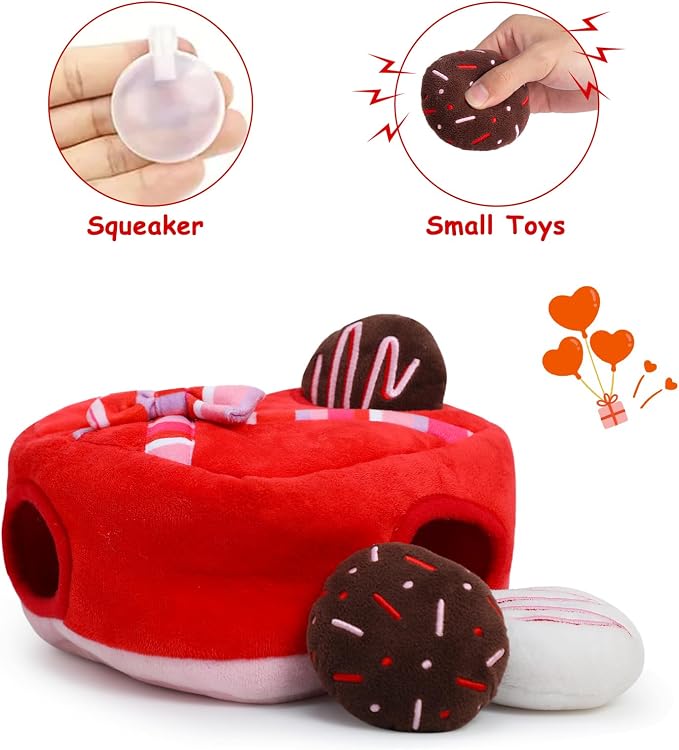 Hollypet Squeaky Hide and Seek Dog Toys for Small and Medium, Chocolate