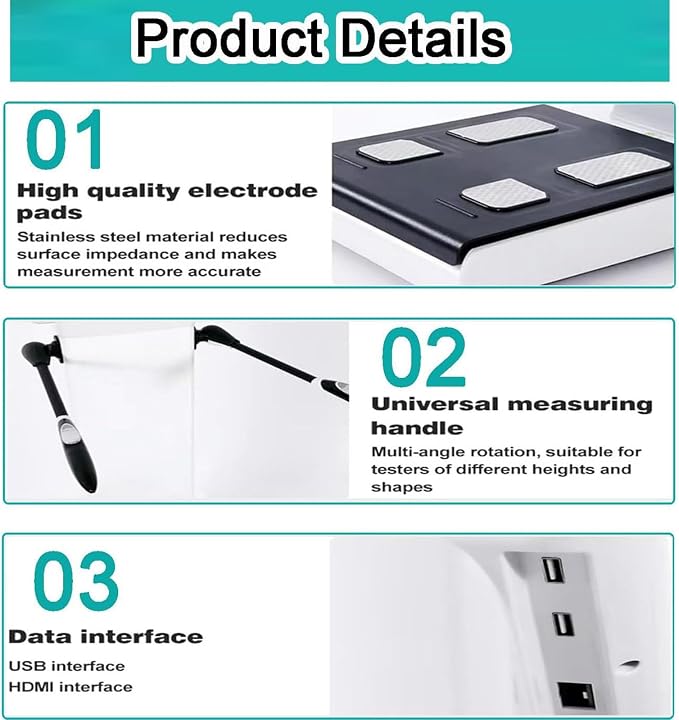 Body Composition Analyzer with Printer & 10.1" HD Touch Screen - Bioimpedance Analysis Machine for 40 Health Metrics,Weight,Height,BMI and Fat Measurement