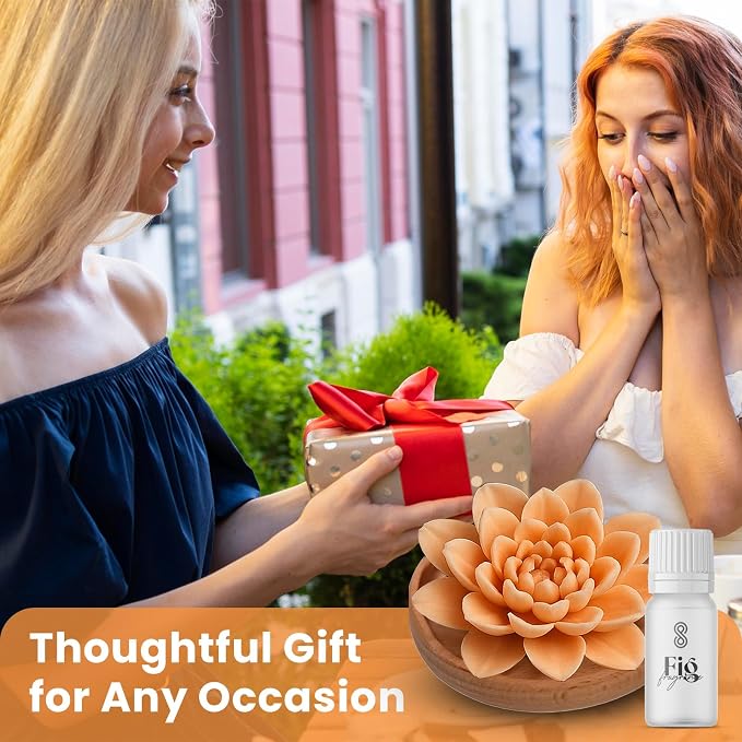 HOME ARCHIVE Aroma Diffuser with Aromatherapy Fragrant Oil Diffusers for Home Room Decor Fig Fragrance (Peony Flower (Orange))