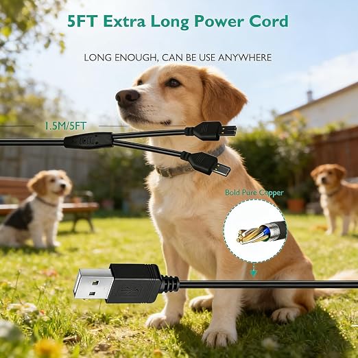 Lnauy for Petsafe Collar Charger Replacement, Power Cable Compatible with PetSafe Remote Trainer and Lite Remote Trainer 100/300/600 and 900 Yard Models USB Adaptor Cord