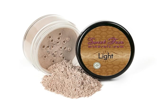 STARTER SET w/SETTING SPRAY MIST (LIGHT) Mineral Makeup Kit Bare Face Matte Sheer Foundation Cover