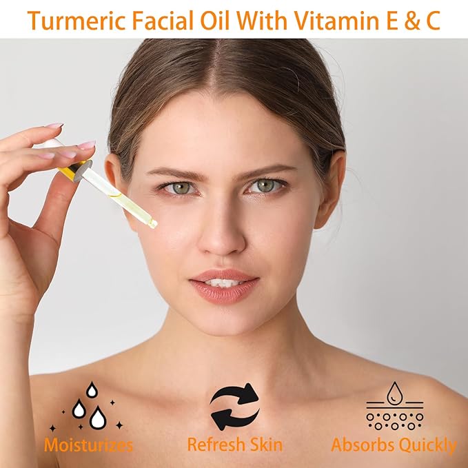 MR.A Turmeric Oil, Turmeric Face oil with Vitamin C for Face Body, Ginger Moisturizer Great for Cleanses Skin, Moisturize & Soothing skin, Tumeric Face Oil for All Skin Type