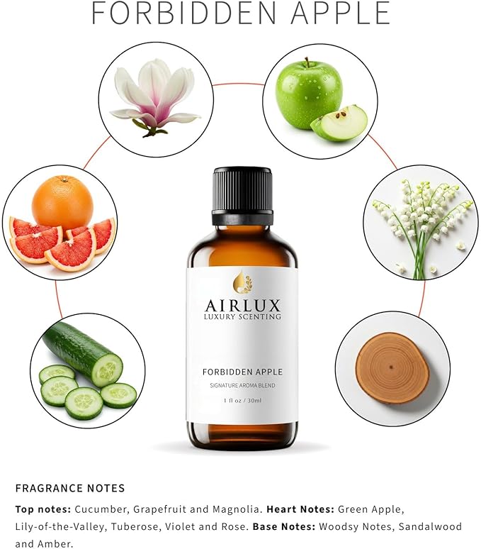 Signature Aroma Oil No. 28 Forbidden Apple – Cucumber, Grapefruit, Magnolia – Aroma Oil for Cold Air & Waterless Diffusers and DIY Crafts – 10 mL, 0.34 fl oz Glass Bottle