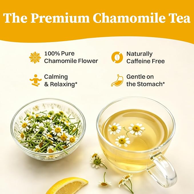 SKMTT Chamomile Tea Bags, 120 Count (2g/bag) - Premium Chamomile Flower Herbal Tea for Relaxation, Caffeine Free & Non-GMO, No Additives