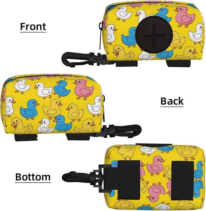 Dog Waste Bag Dispenser Cute Colorful Rubber Duck Pet Poop Bags Holder for Doggie Waste Bags for Leash Accessory