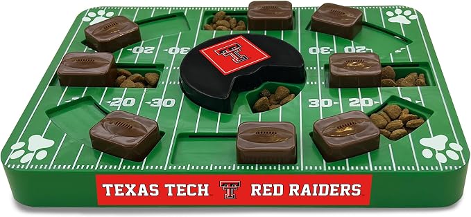 Pets First NCAA Texas TECH Raiders Puzzle Toy, Puzzle Treat Dog Toy, Interactive Dog Treat Toy, Dog Puzzle Feeding Slow Toy