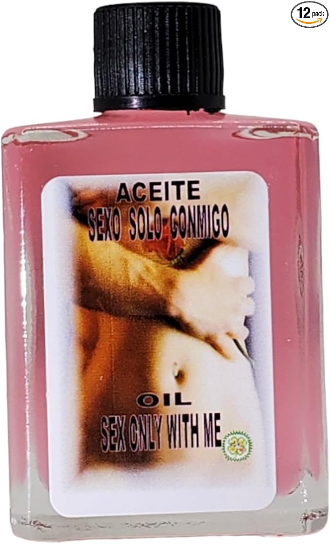 Sex only with me Oil (Sexo Solo Conmingo Aceite) Spiritual Candle Anointing Oil by CASA ESOTERICA MAGICK SPACE-0.5 FL OZ (12 Pack)