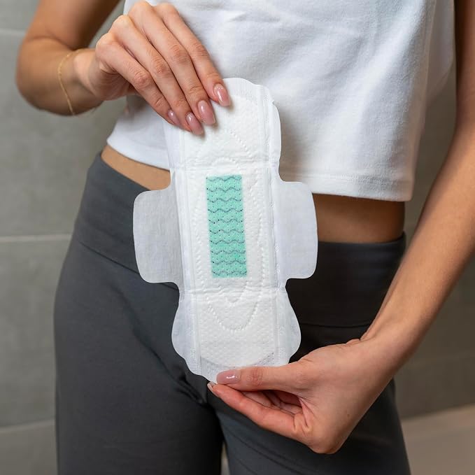 100 Bulk Pads with Wings Individually Wrapped for Women Homeless, Postpartum, Hospitals, Feminine Incontinence Menstruation Sanitary Pads for Women