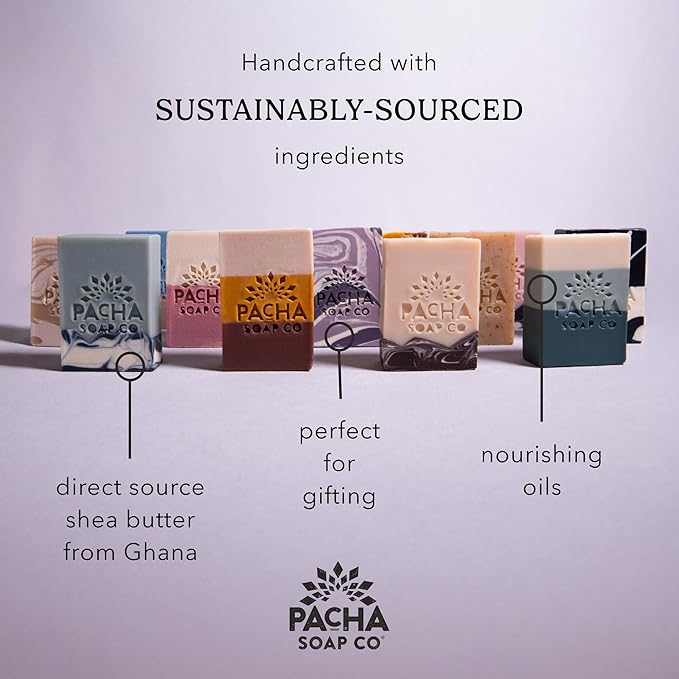 PACHA SOAP Variety Bar Soap Set 2 Pack | Classic Scents | Trial & Travel Size | Premium, Hydrating, Clean Ingredients | Hand Cleanser, Face & Body Wash | Handcrafted in the USA, 7 oz Each