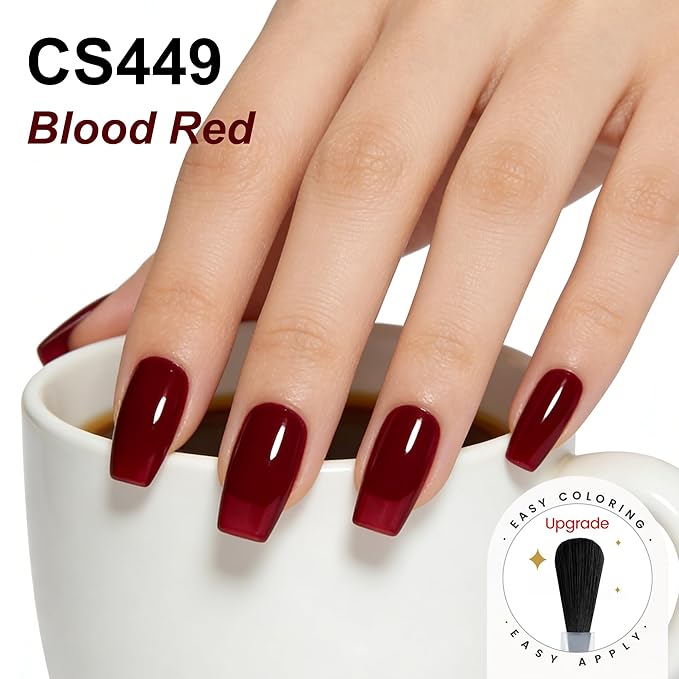 YTD Likomey Berry Red Gel Nail Polish,15ml Salon Home DIY Manicure and Pedicure Blood Red Fall Winter UV Color Varnish,HEMA Free TPO Free,CS449