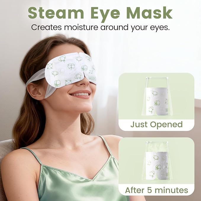 Steam Eye Mask, 5 Packs Unscented Self Heating Heated Eye Mask for Sleep, Warm Compress for Dry Eyes, Travel Essentials & Relaxation Gifts for Women Dry Stye Eye Treatment Spa (Unscented)