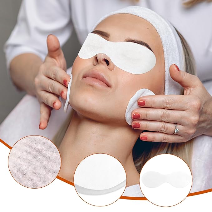 200 Sheets Eye Covers for Facials, Disposable Non Woven Eye Care Skincare Spa Paper Cotton Eyes Pads Care Facial Patches Paper Beauty Sheets for Facial Treatments Skincare Spa Home Beauty Compress