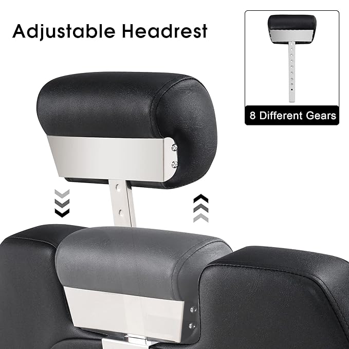 BarberPub Hydraulic Recline Barber Chair All Purpose Salon Beauty Spa Styling Equipment 9208 (Red)