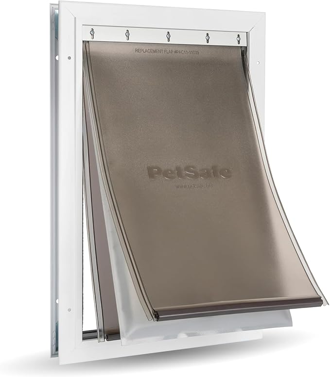 PetSafe Extreme Weather Aluminum Dog Door, 3-Flap Insulated, Large | Energy-Efficient, Blocks 3x More Thermal Loss, Reinforced Aluminum Frame, Magnetic Seal on Flap