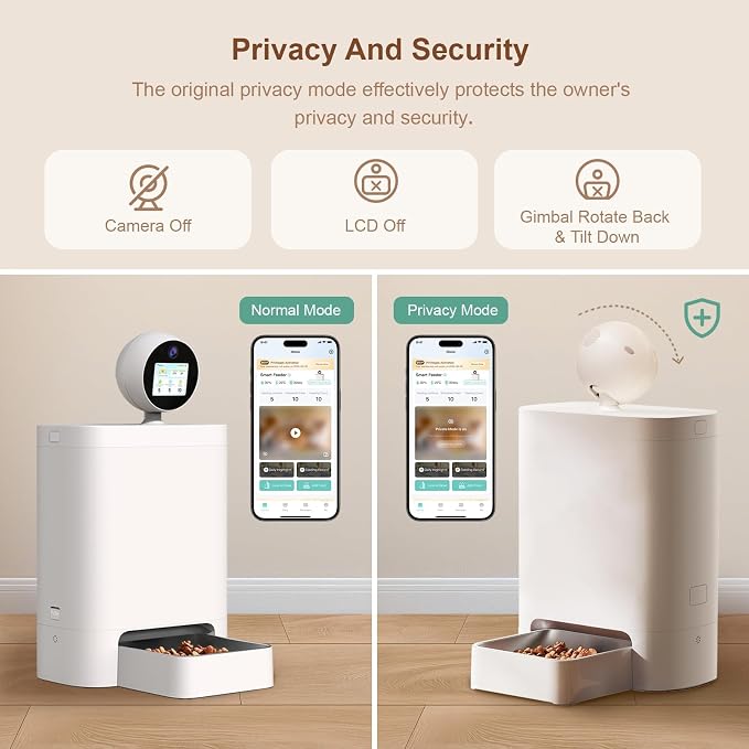 AI Smart Automatic Cat Feeder with 360° Camera, 2K HD Night Vision & 2-Way Audio, Smart APP Control, Up to 16 Meals/Day, 5.5L Timed Food Dispenser for Cats and Dogs